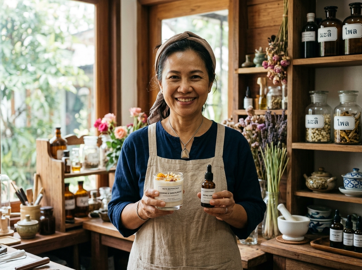Master Thai aroma artisan at HOMDEE AROMA studio